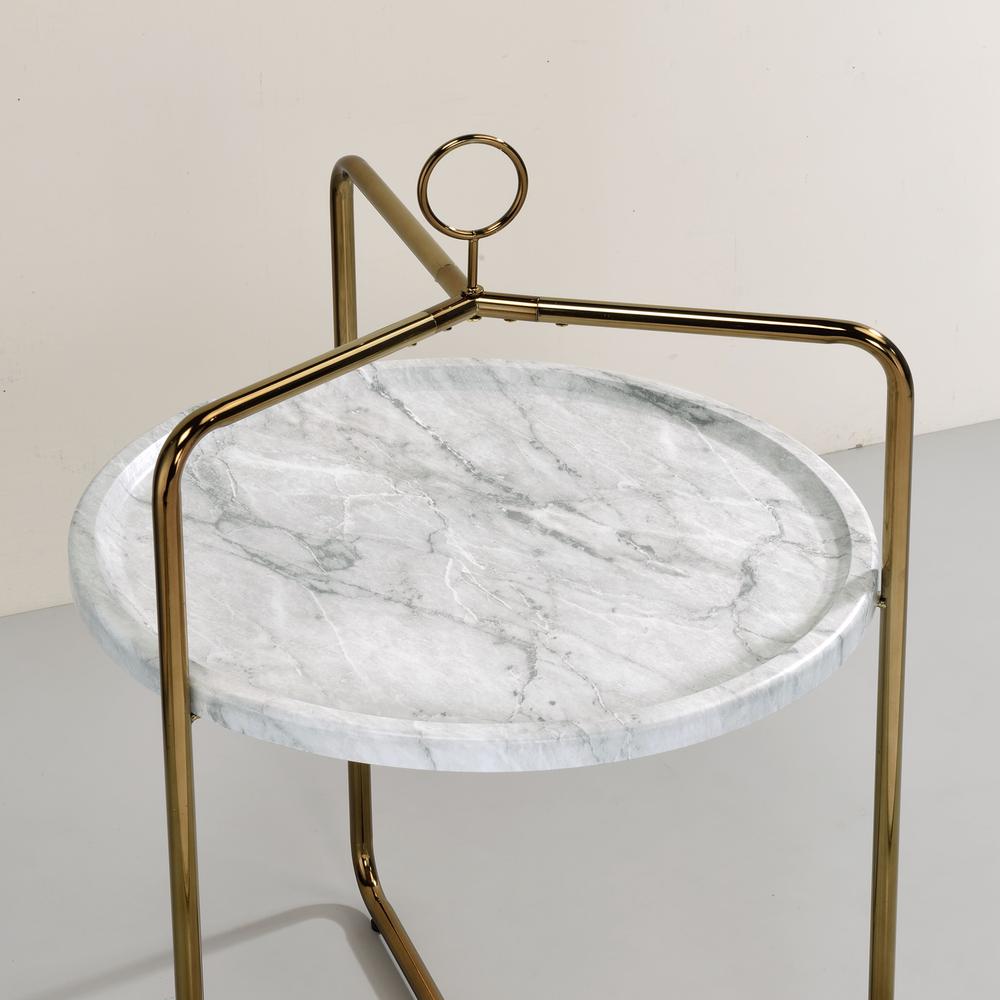 Miro Side Table [White/Gold]. Picture 5