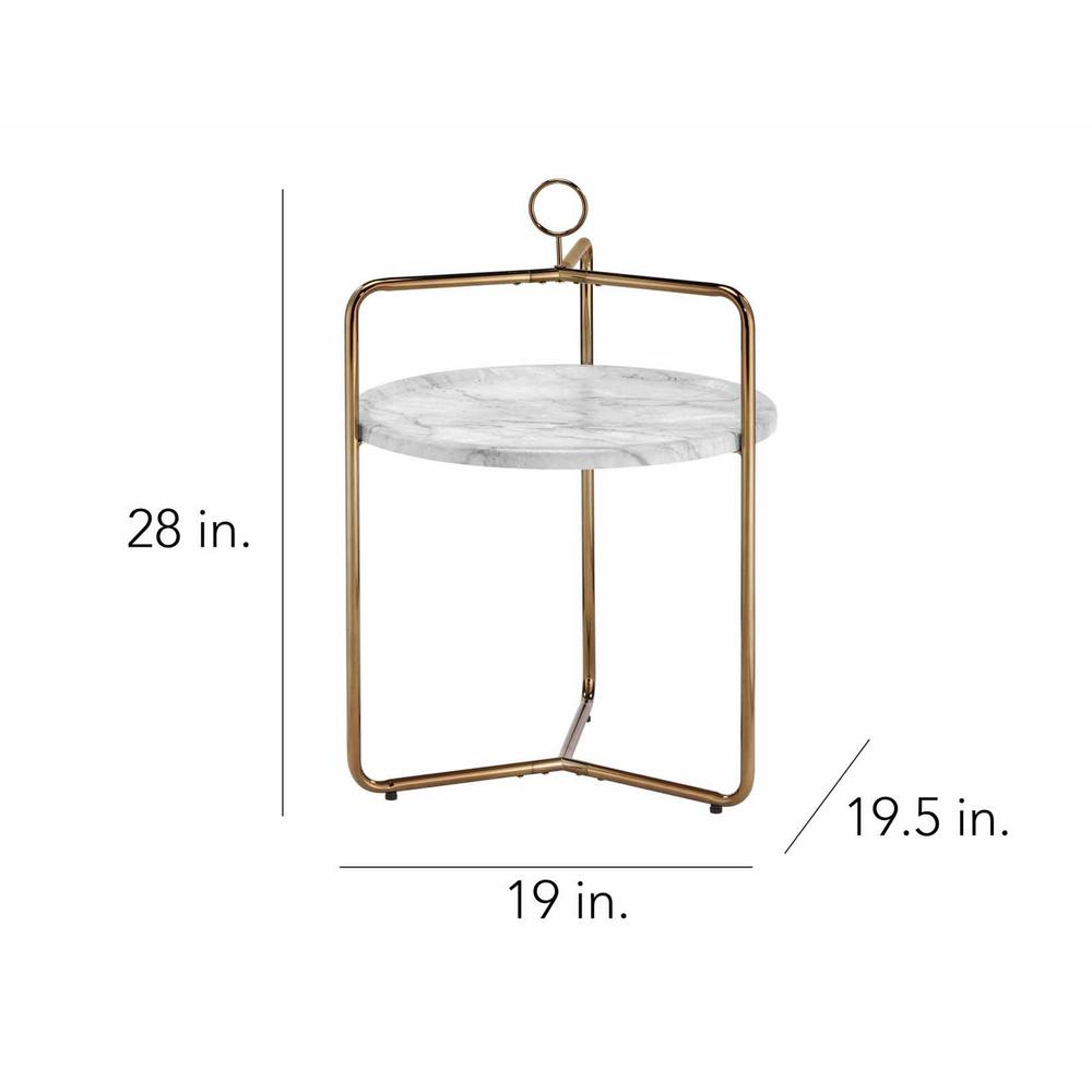 Miro Side Table [White/Gold]. Picture 2