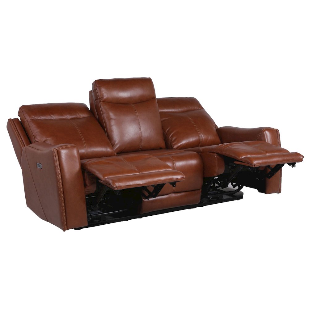 Natalia Power Recliner Sofa - Caramel Leather. Picture 2