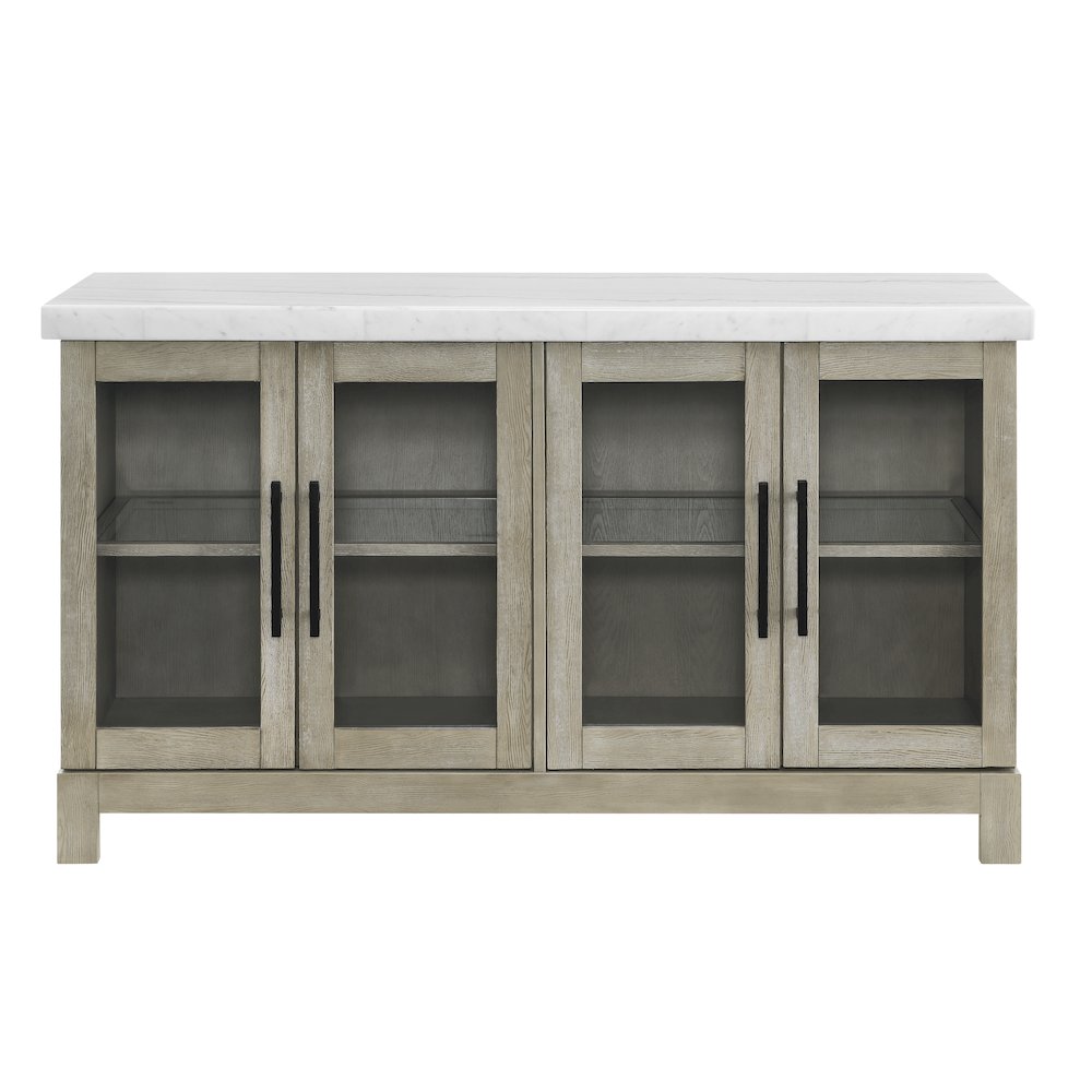 Carena White Marble Top Sideboard w/Powe. Picture 3
