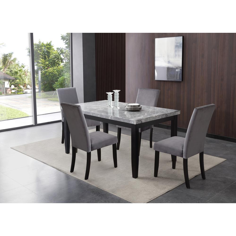 Napoli Gray Velvet Bench. Picture 2