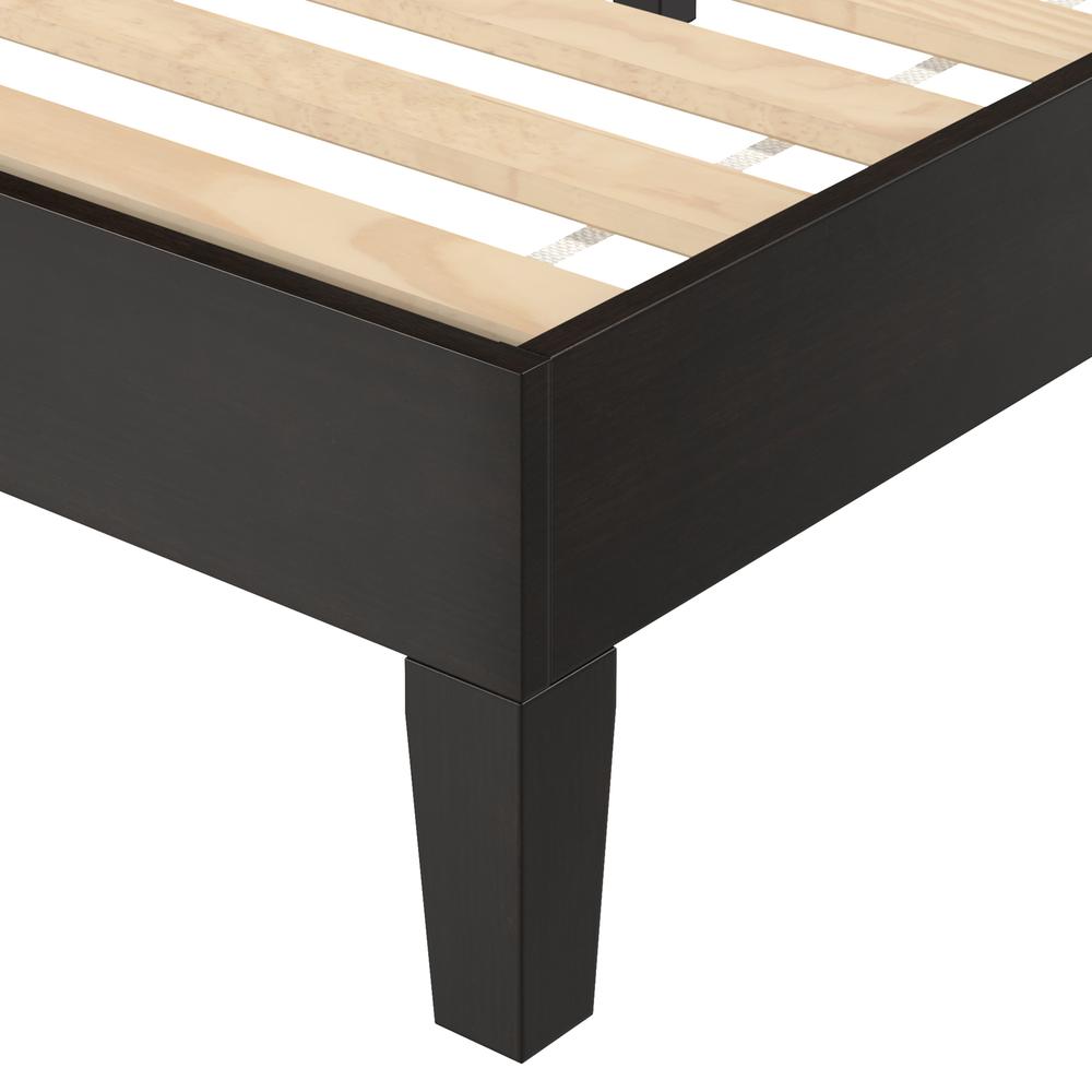 Nix Solid Wood Full Platform Bed, Black. Picture 3