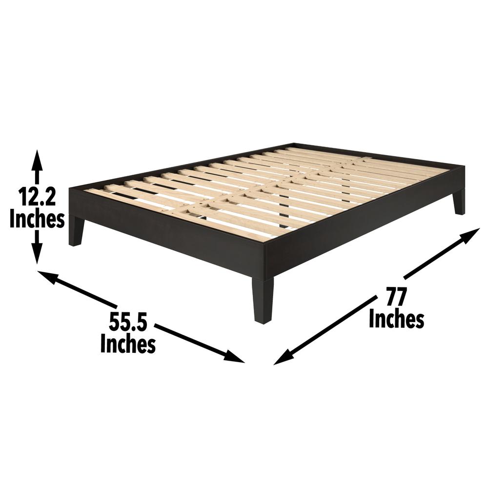 Nix Solid Wood Full Platform Bed, Black. Picture 8