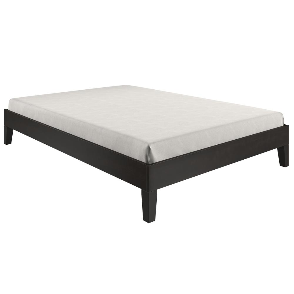 Nix Solid Wood Full Platform Bed, Black. Picture 10
