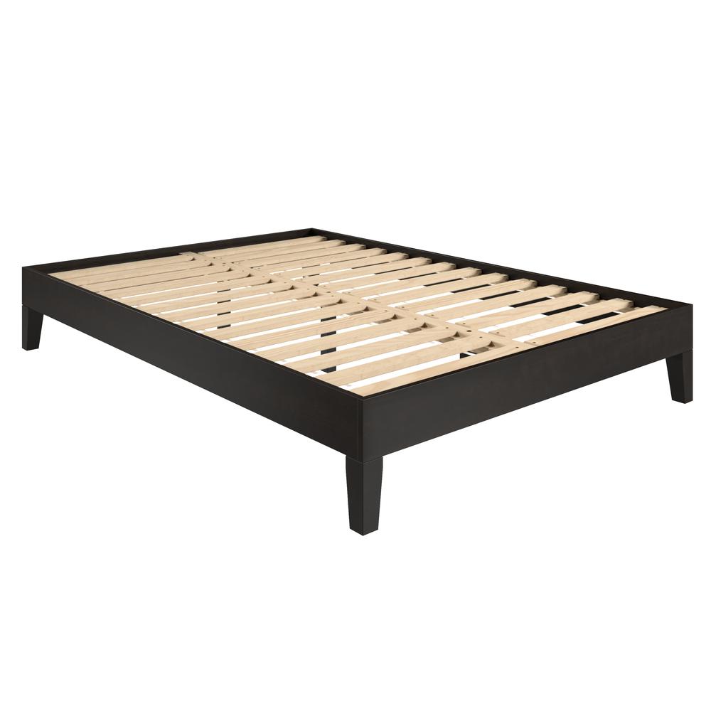 Nix Solid Wood Full Platform Bed, Black. Picture 11