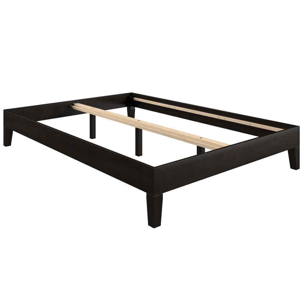 Nix Solid Wood Full Platform Bed, Black. Picture 16