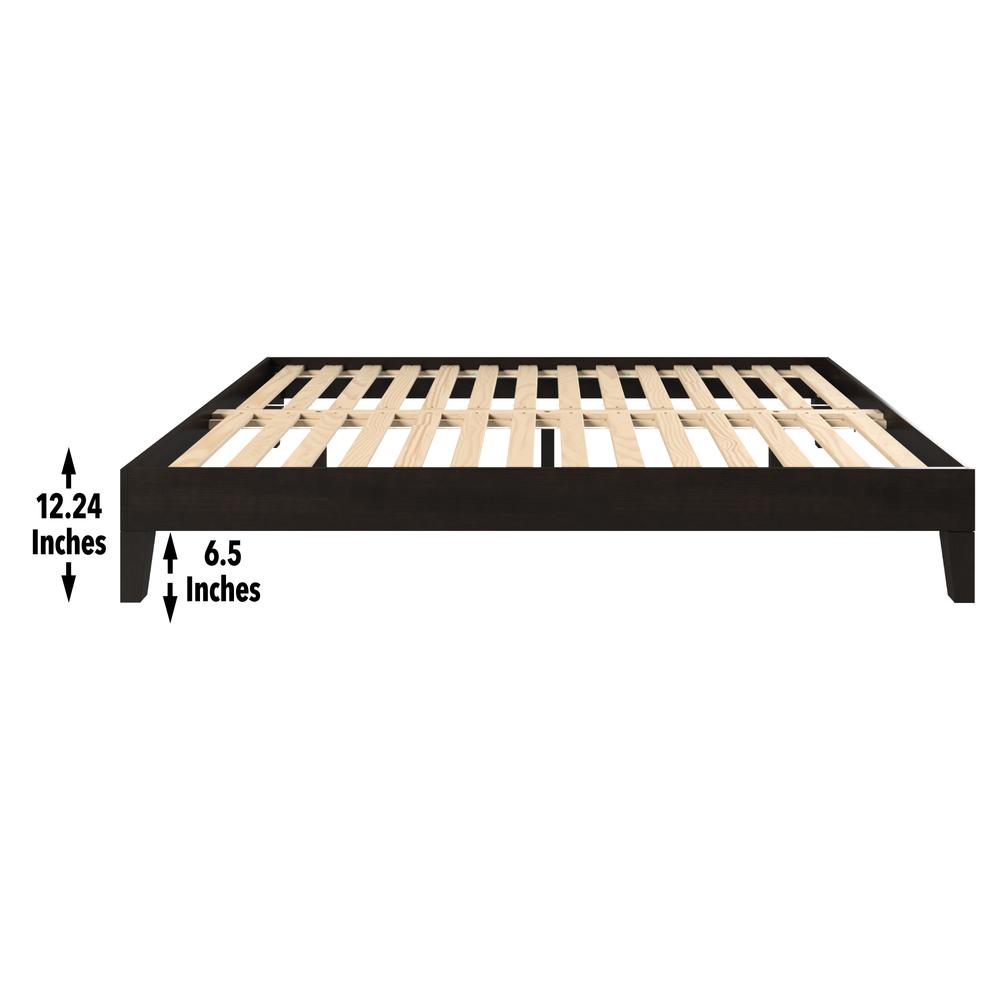 Nix Solid Wood Full Platform Bed, Black. Picture 18