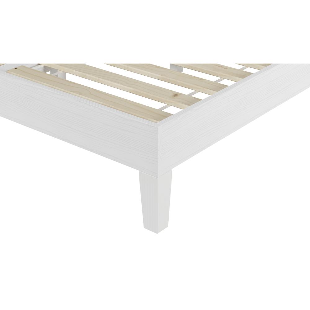 Nix Solid Wood Full Platform Bed, White. Picture 4