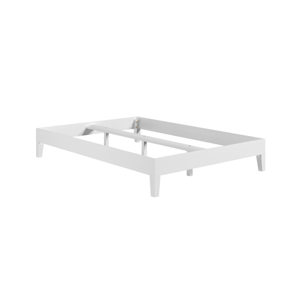 Nix Solid Wood Full Platform Bed, White. Picture 1