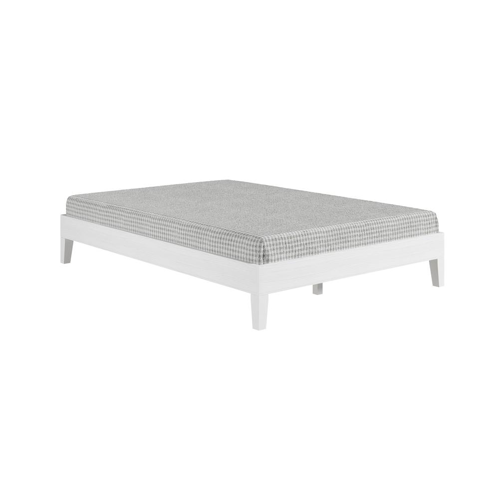 Nix Solid Wood Full Platform Bed, White. Picture 9