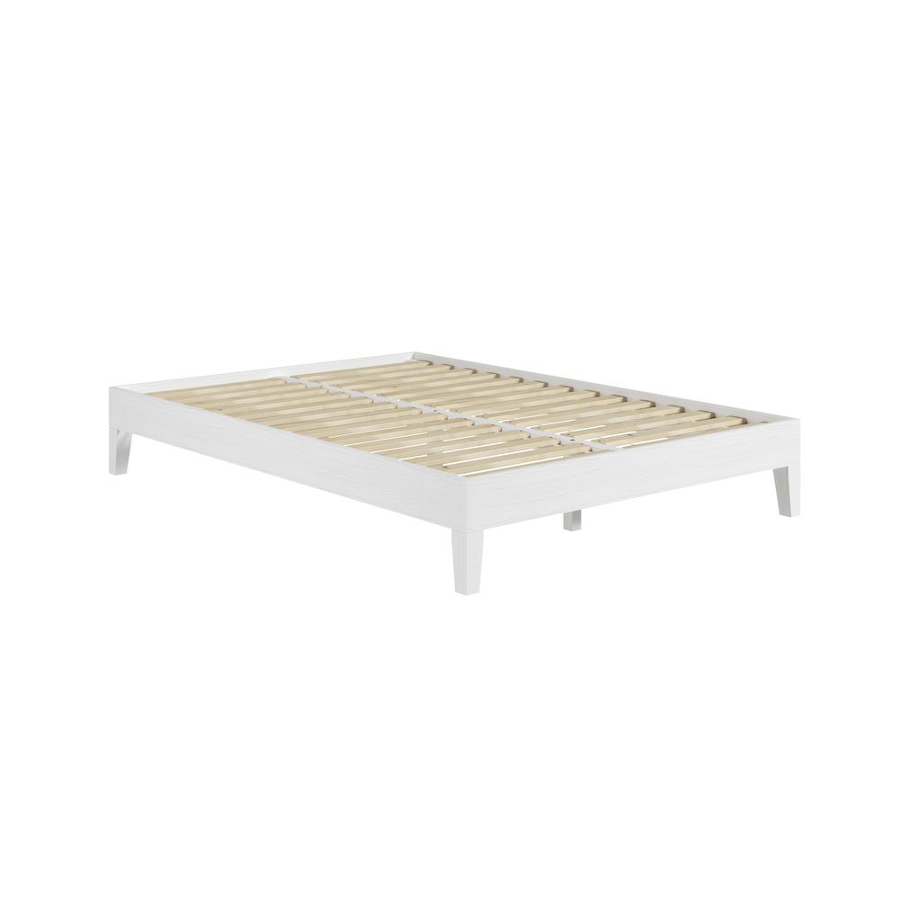 Nix Solid Wood Full Platform Bed, White. Picture 11