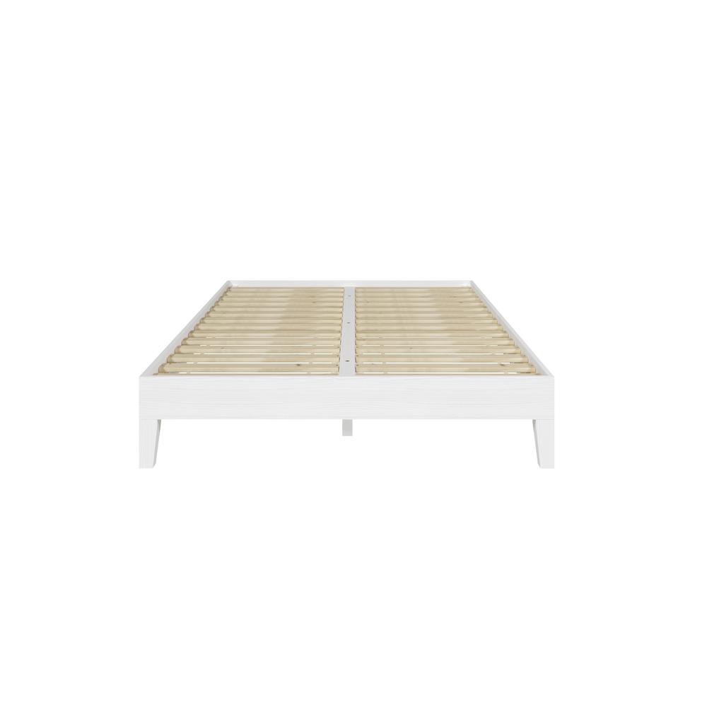 Nix Solid Wood Full Platform Bed, White. Picture 13