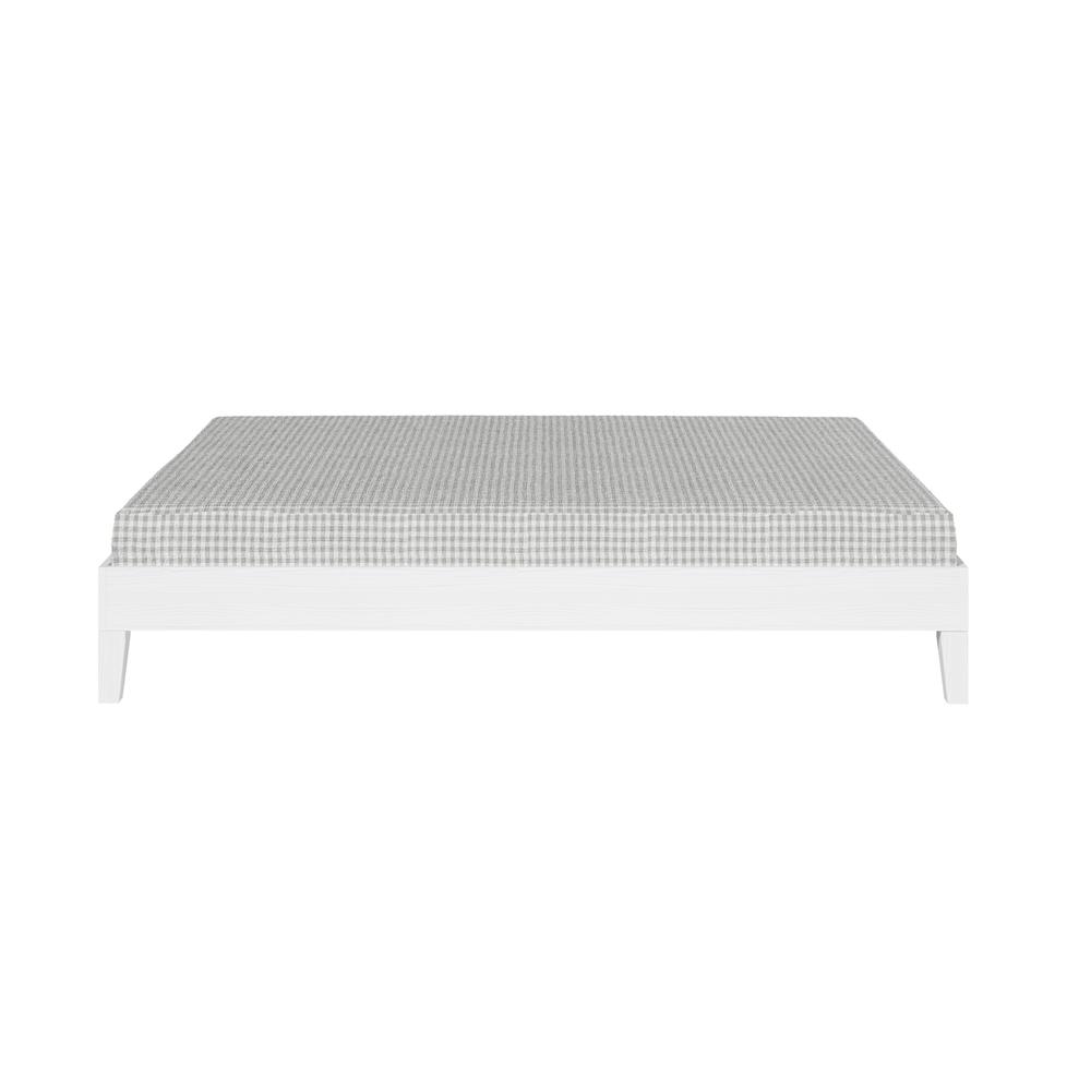 Nix Solid Wood Full Platform Bed, White. Picture 14