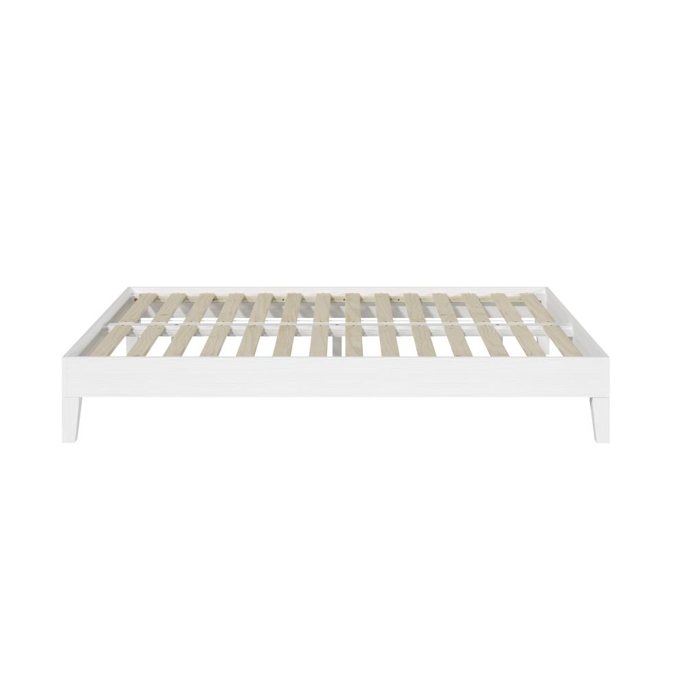 Nix Solid Wood Full Platform Bed, White. Picture 15