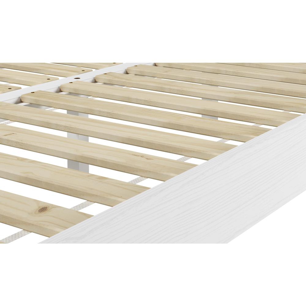 Nix Solid Wood Full Platform Bed, White. Picture 16