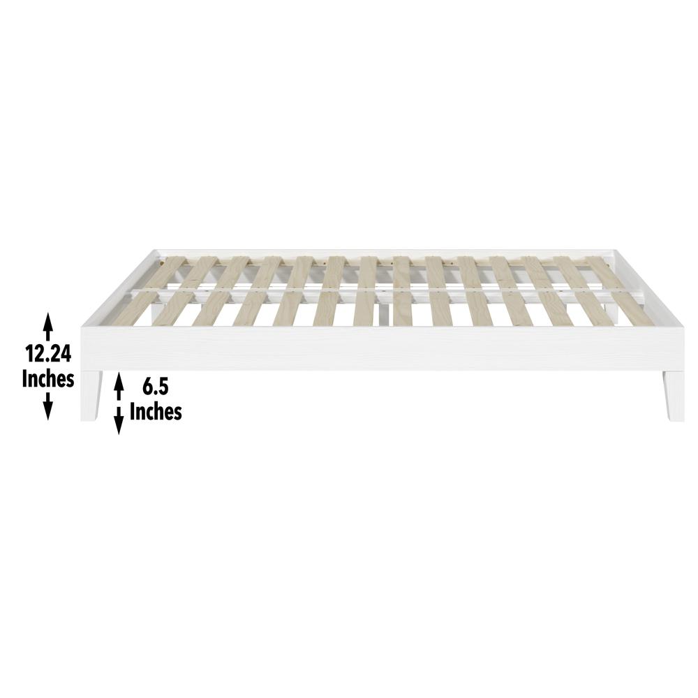 Nix Solid Wood Full Platform Bed, White. Picture 17