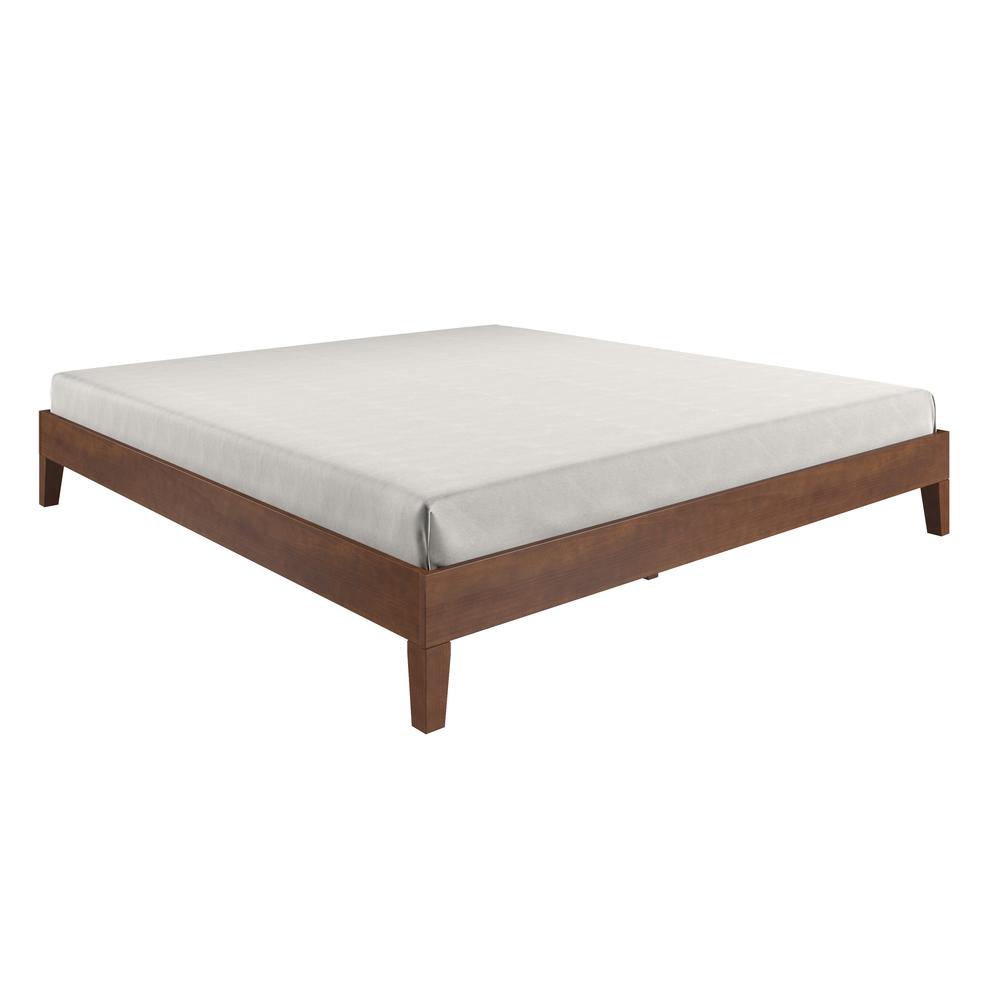 Nix Solid Wood King Platform Bed, Natural. Picture 6