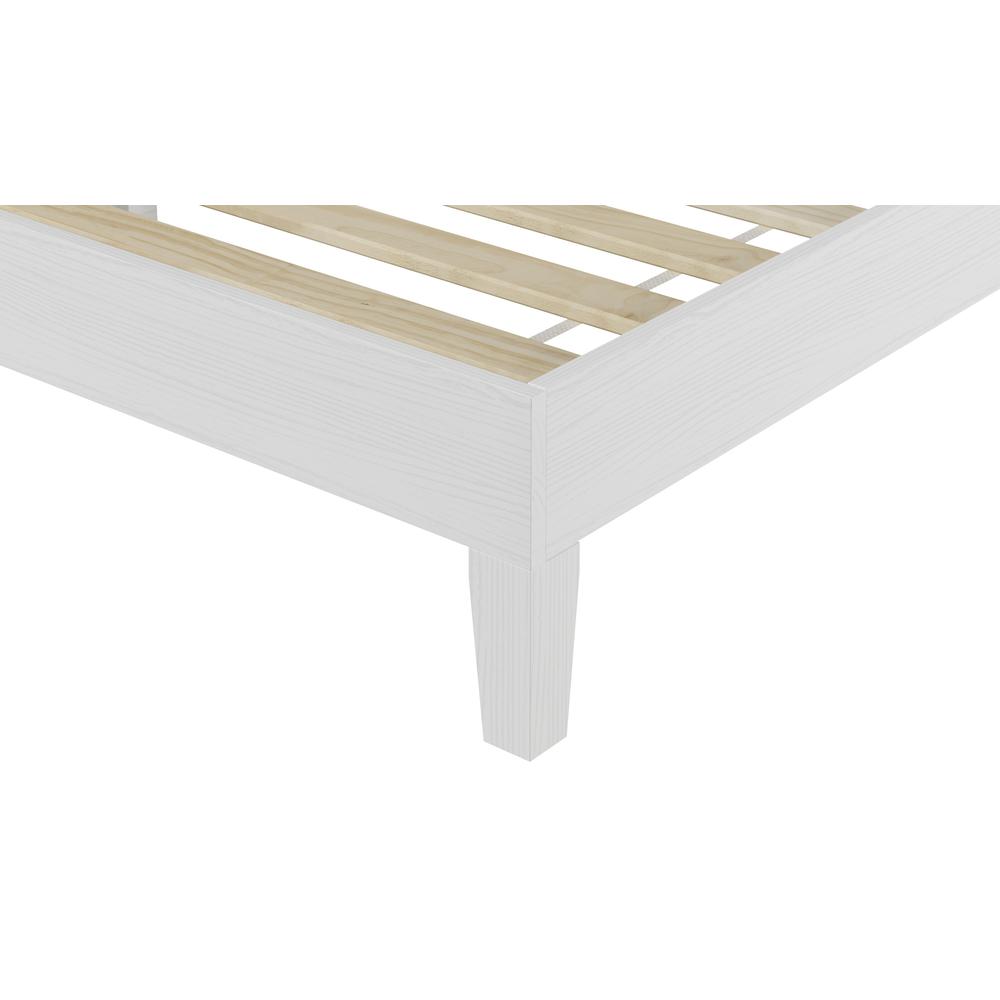 Nix Solid Wood King Platform Bed, White. Picture 3