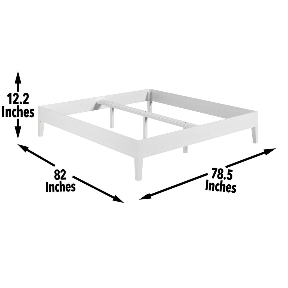 Nix Solid Wood King Platform Bed, White. Picture 6