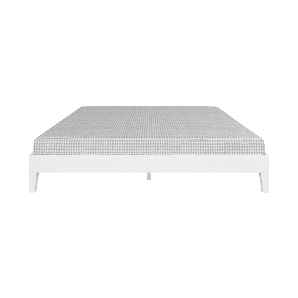 Nix Solid Wood King Platform Bed, White. Picture 9