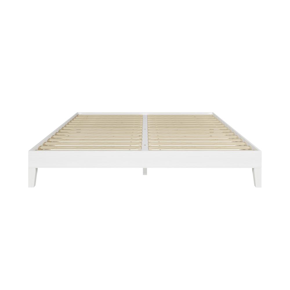 Nix Solid Wood King Platform Bed, White. Picture 10