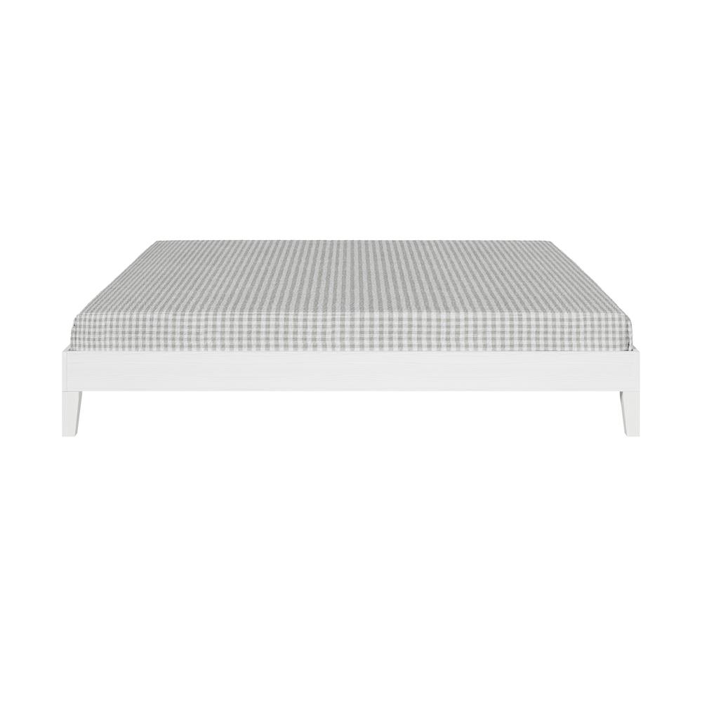 Nix Solid Wood King Platform Bed, White. Picture 11