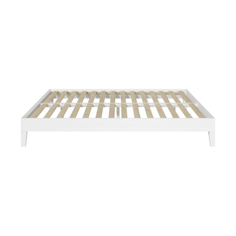 Nix Solid Wood King Platform Bed, White. Picture 12