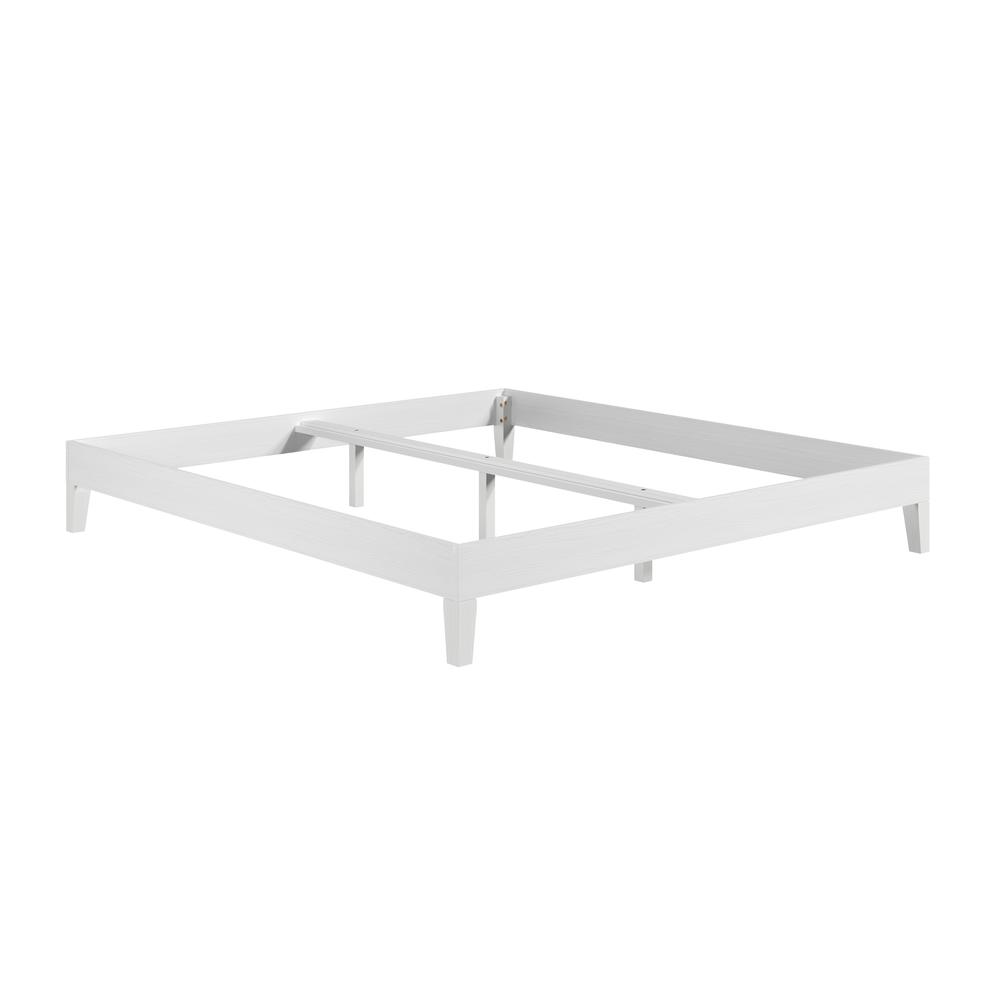 Nix Solid Wood King Platform Bed, White. Picture 13
