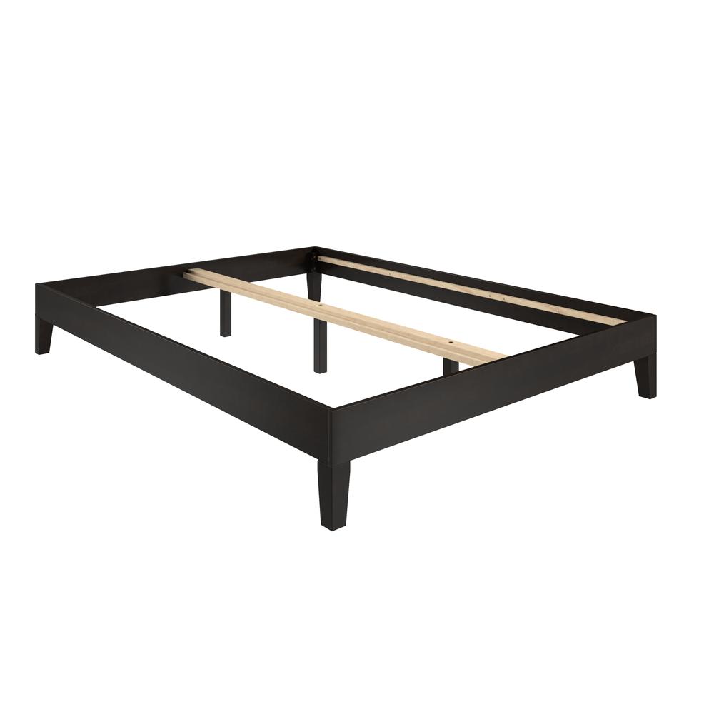 Nix Solid Wood Queen Platform Bed, Black. Picture 4
