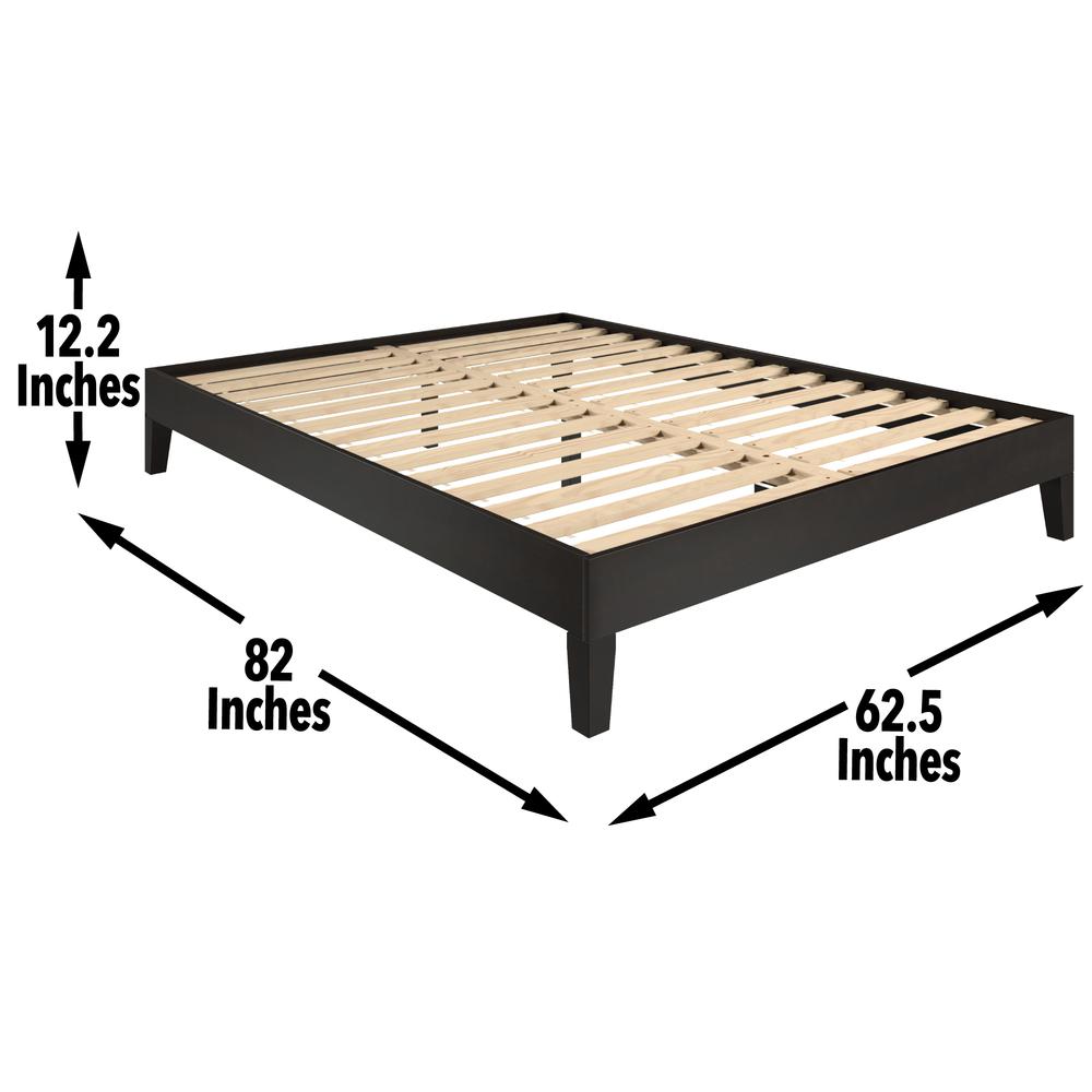 Nix Solid Wood Queen Platform Bed, Black. Picture 6