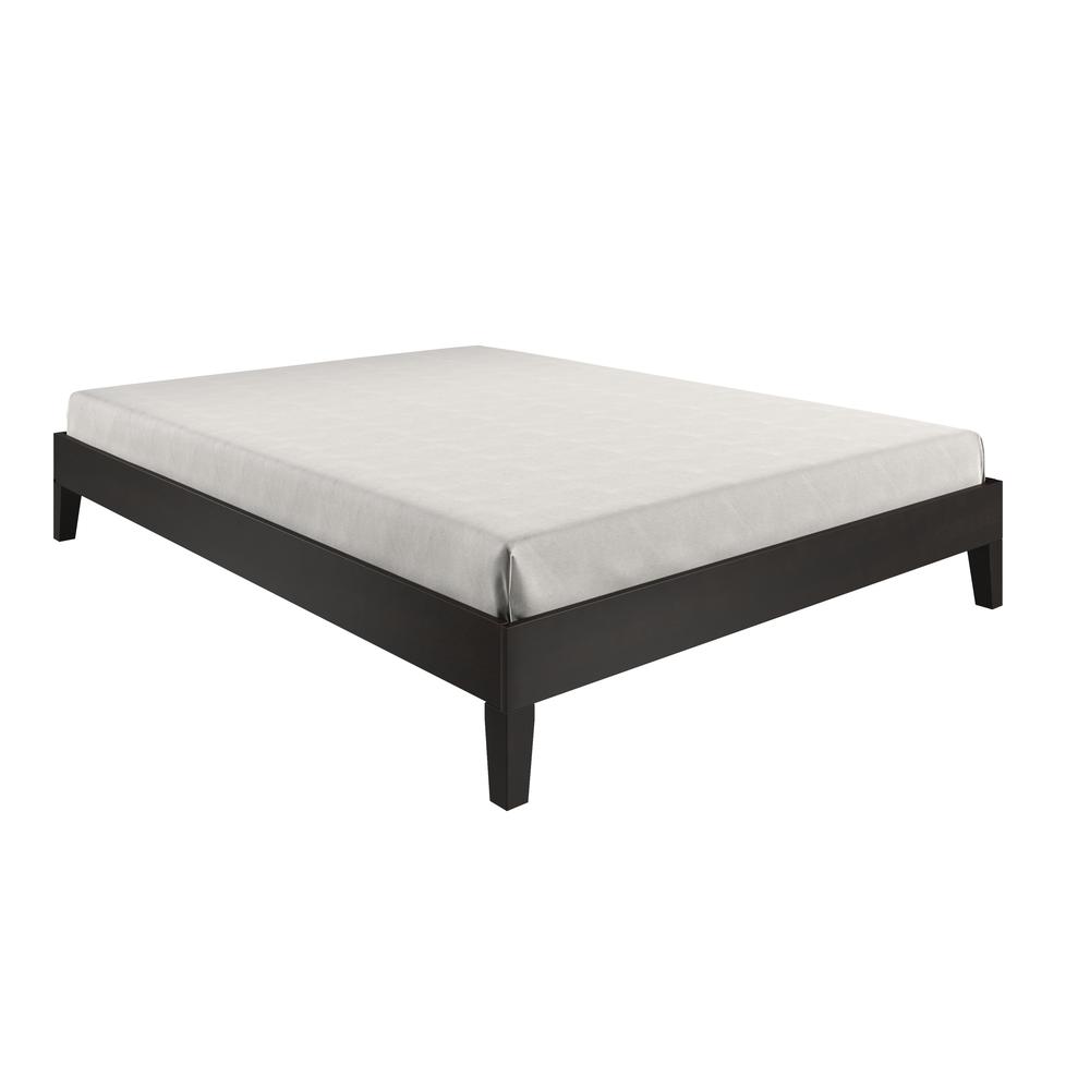 Nix Solid Wood Queen Platform Bed, Black. Picture 8