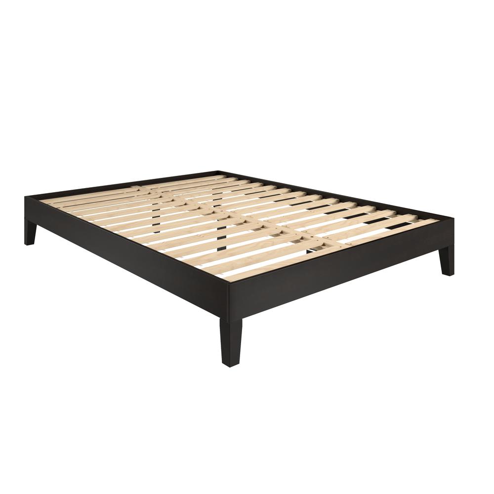 Nix Solid Wood Queen Platform Bed, Black. Picture 9