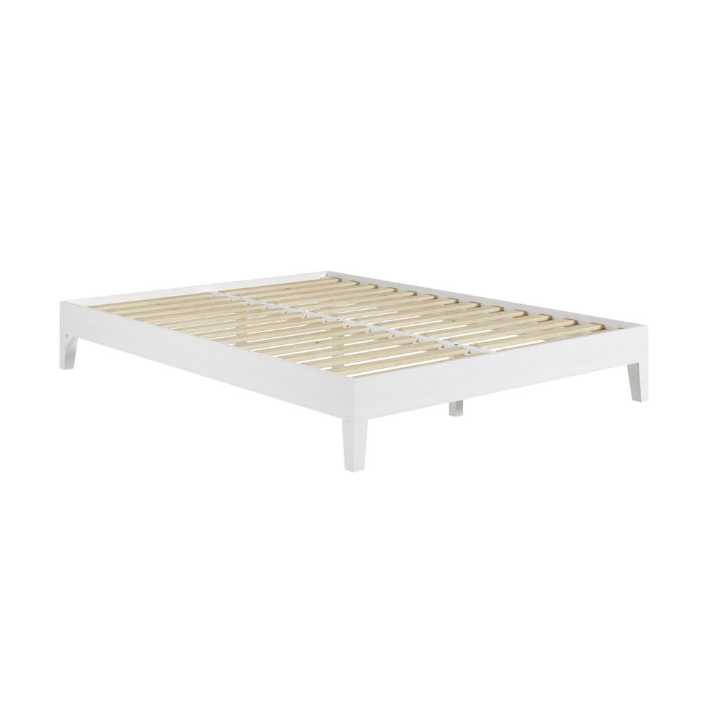Nix Solid Wood Queen Platform Bed, White. Picture 8