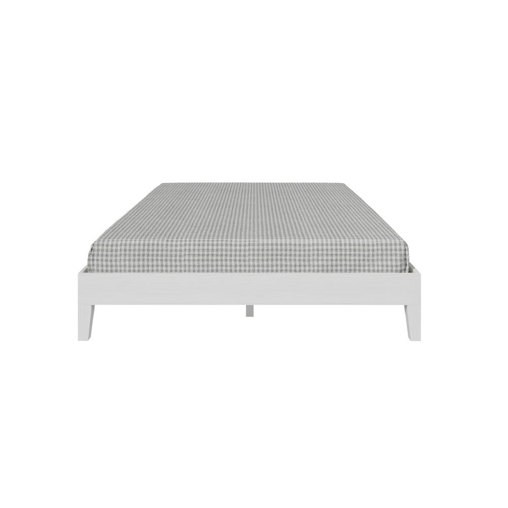 Nix Solid Wood Queen Platform Bed, White. Picture 9