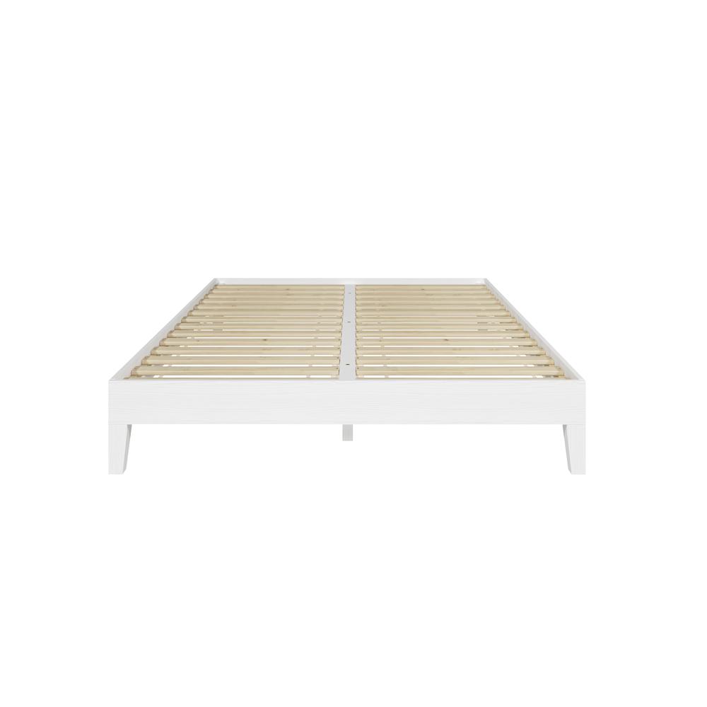 Nix Solid Wood Queen Platform Bed, White. Picture 10