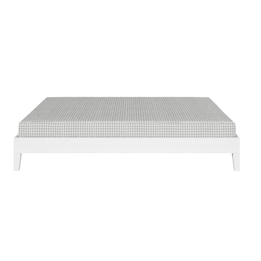 Nix Solid Wood Queen Platform Bed, White. Picture 11