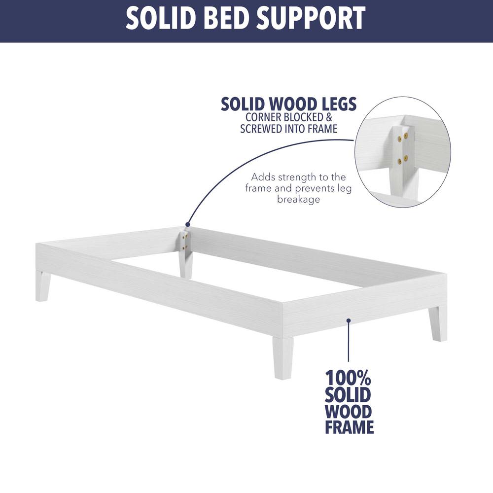 Nix White Solid Wood Platform Bed, Twin. Picture 5