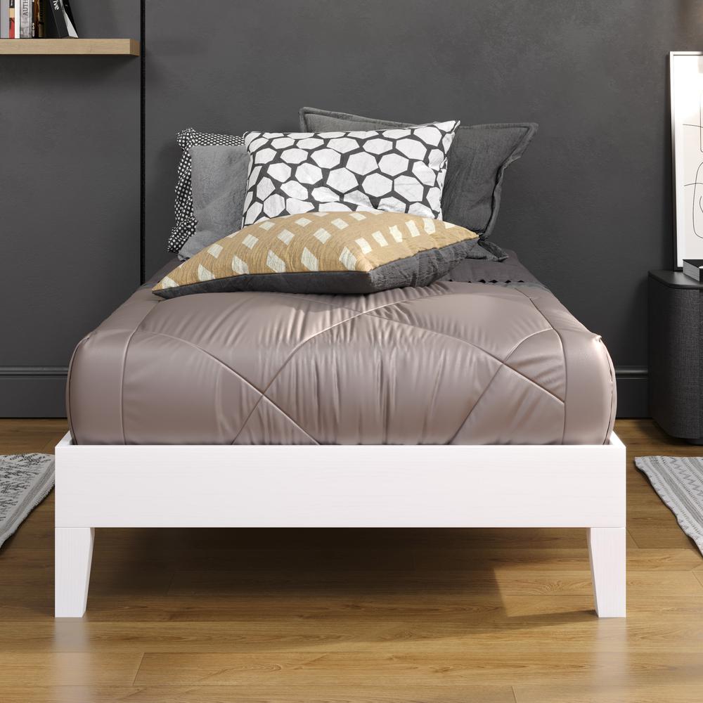 Nix White Solid Wood Platform Bed, Twin. Picture 7