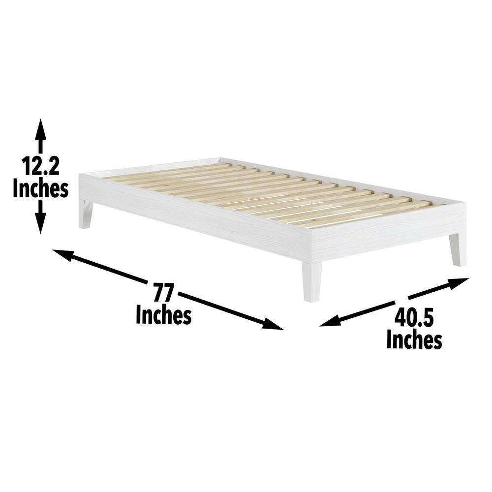 Nix White Solid Wood Platform Bed, Twin. Picture 8