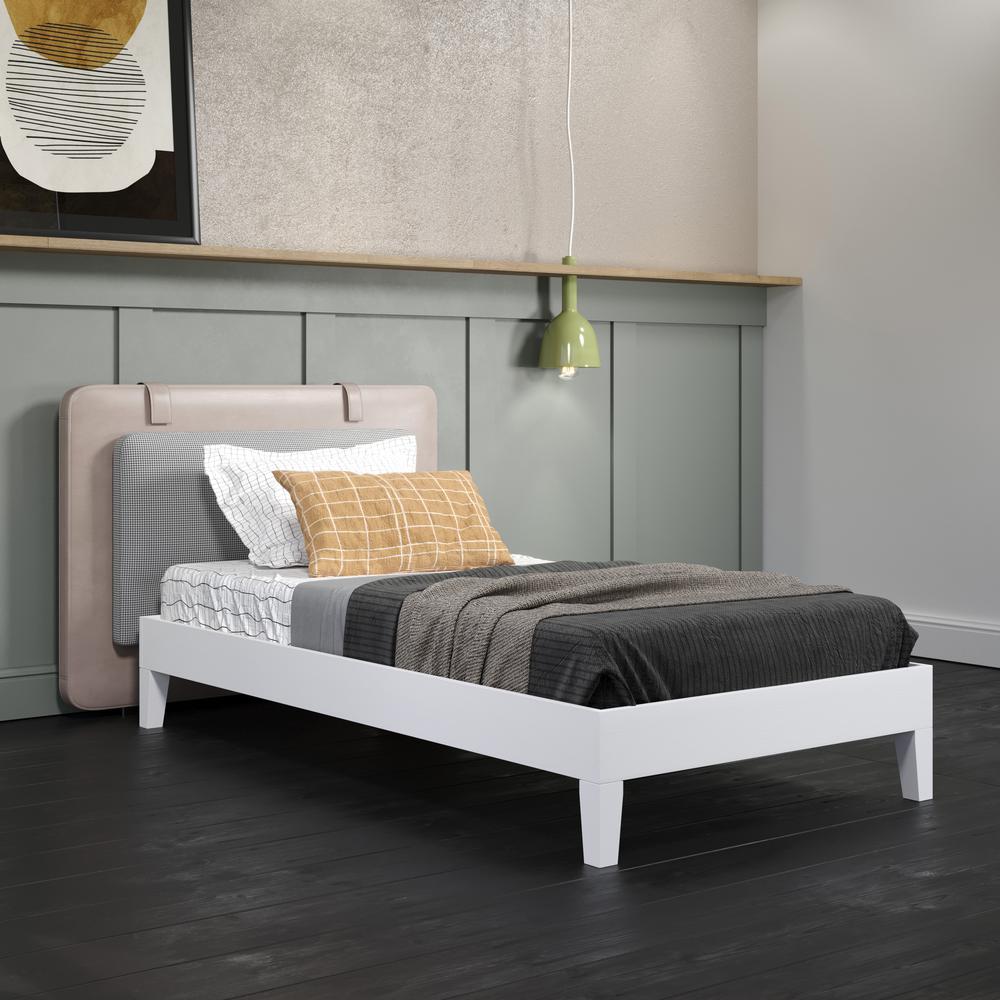 Nix White Solid Wood Platform Bed, Twin. Picture 9