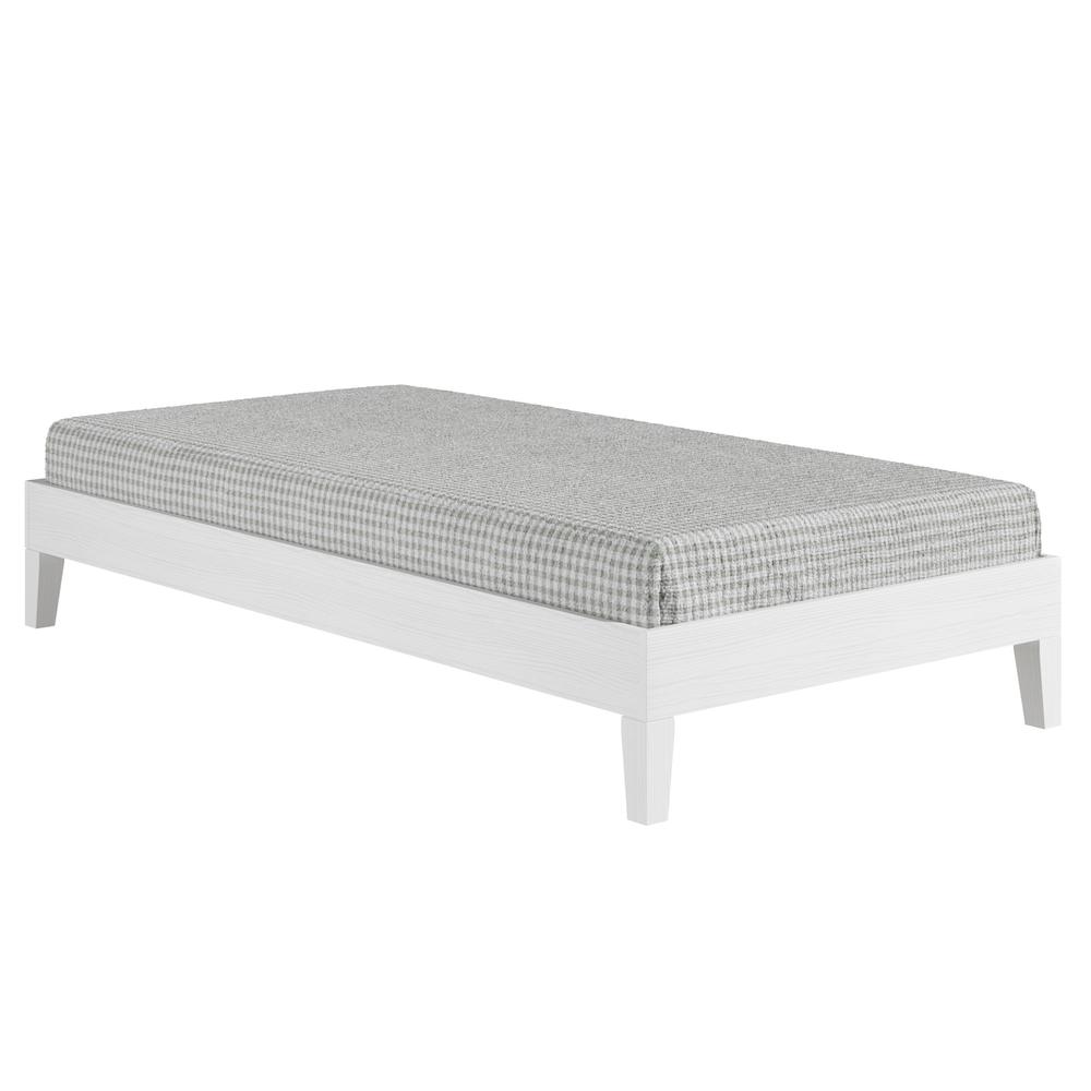 Nix White Solid Wood Platform Bed, Twin. Picture 10