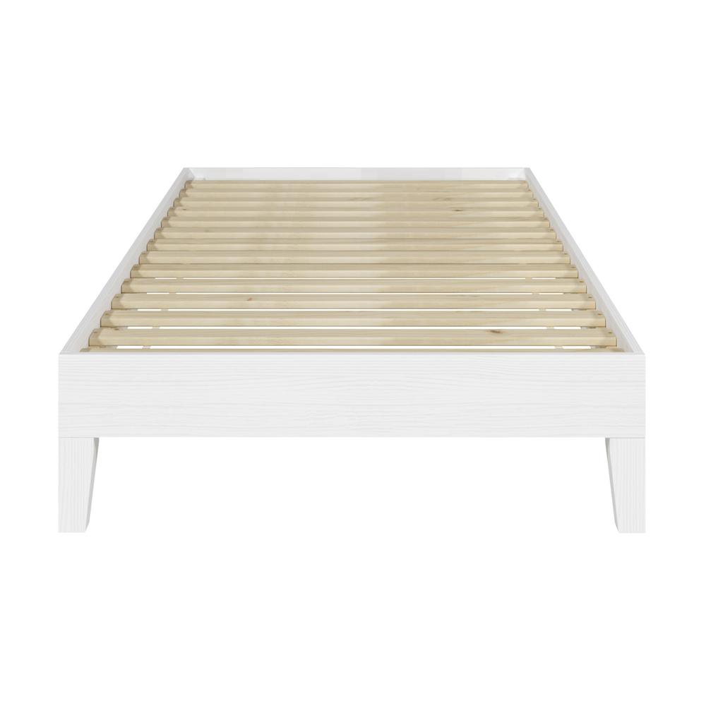 Nix White Solid Wood Platform Bed, Twin. Picture 14