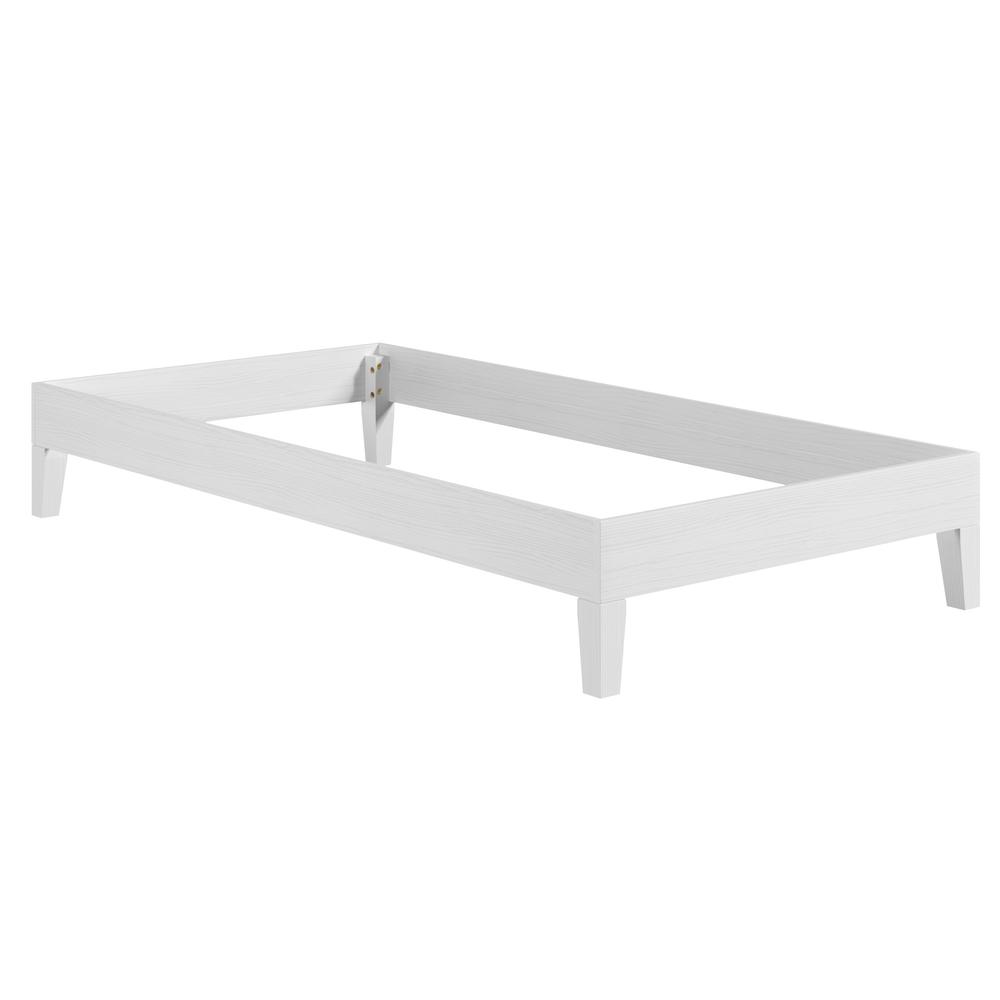 Nix White Solid Wood Platform Bed, Twin. Picture 17