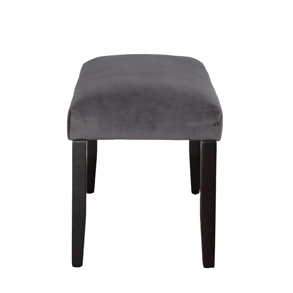 Napoli Gray Velvet Bench. Picture 6