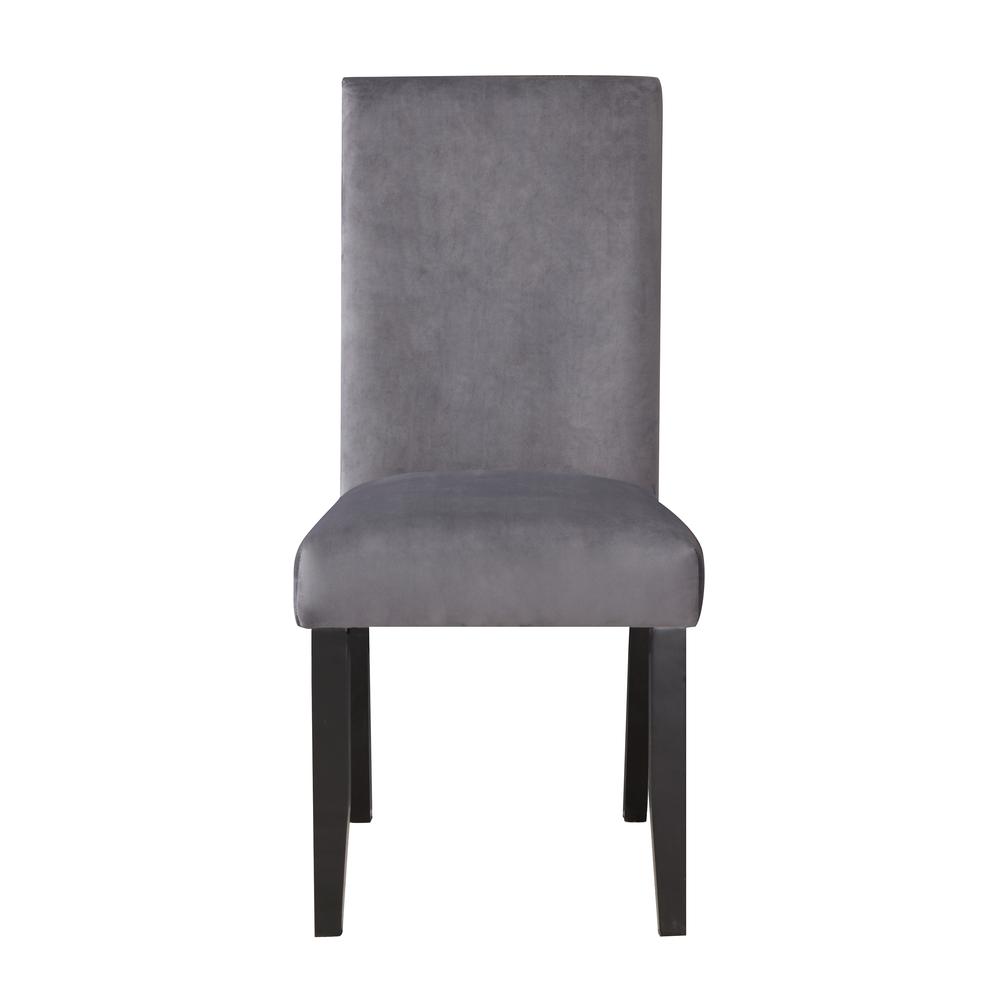 Napoli Gray Velvet Side Chair. Picture 2