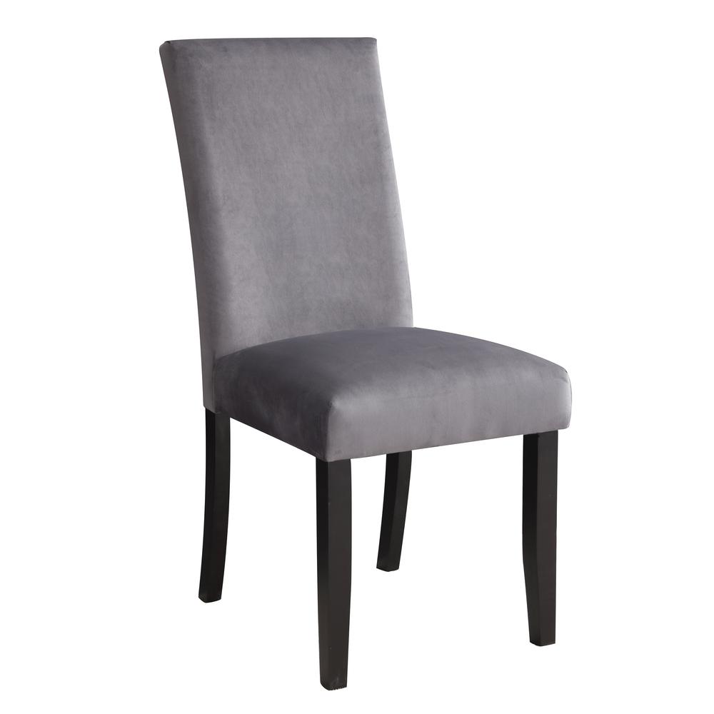 Napoli Gray Velvet Side Chair. Picture 3