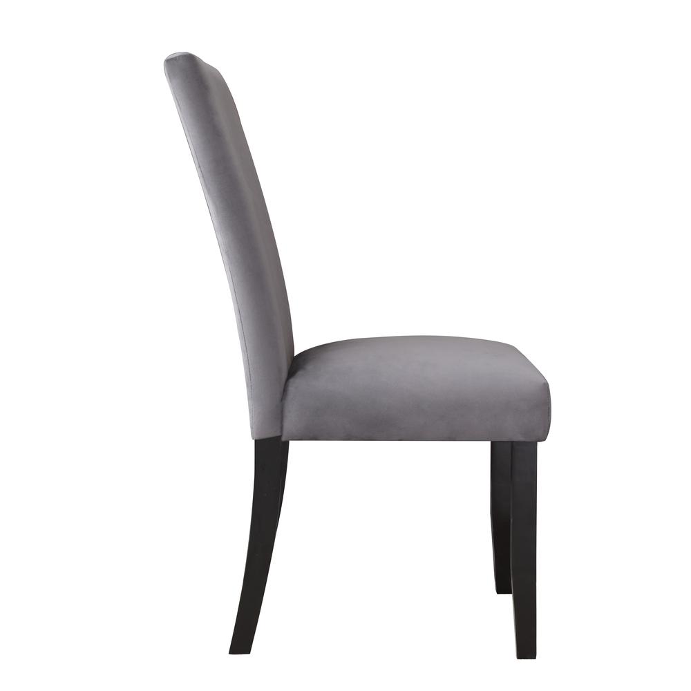 Napoli Gray Velvet Side Chair. Picture 4
