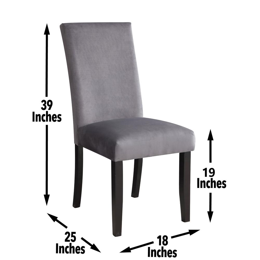 Napoli Gray Velvet Side Chair. Picture 6