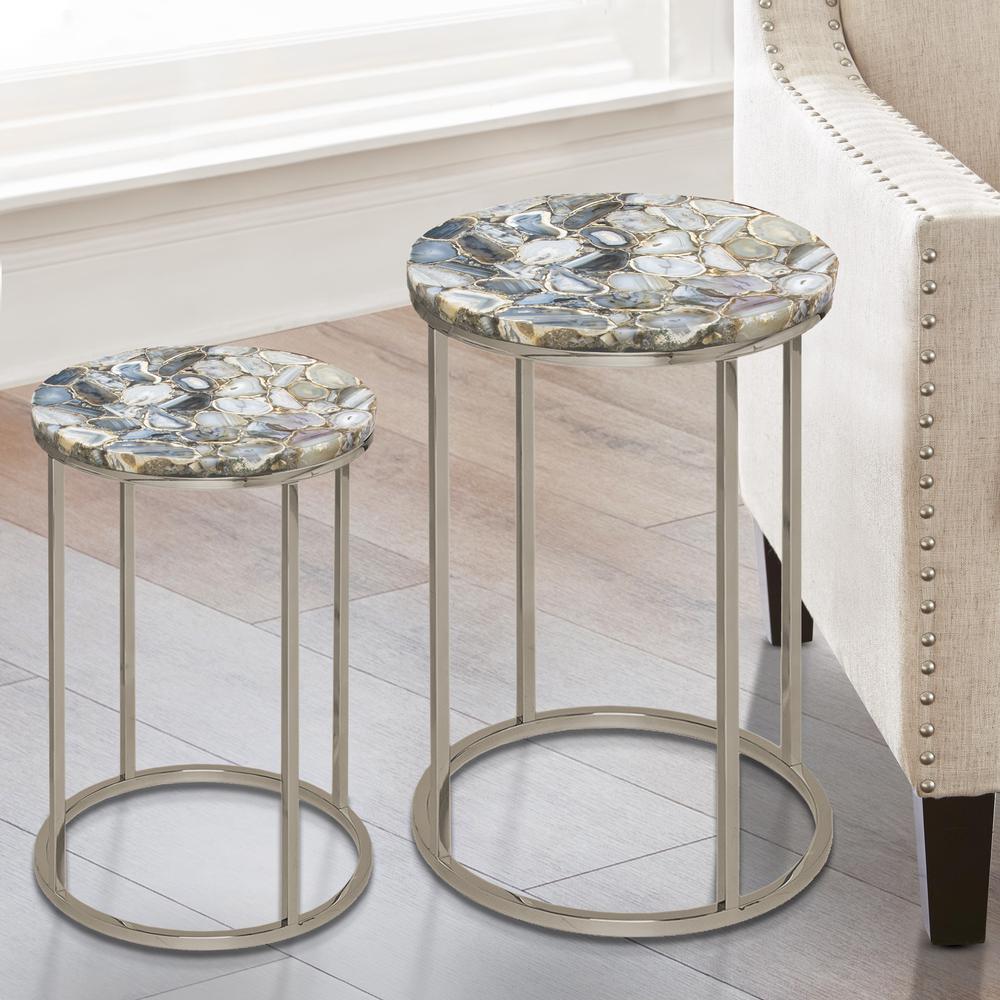 Onyx Agate Top Nesting Table. Picture 2