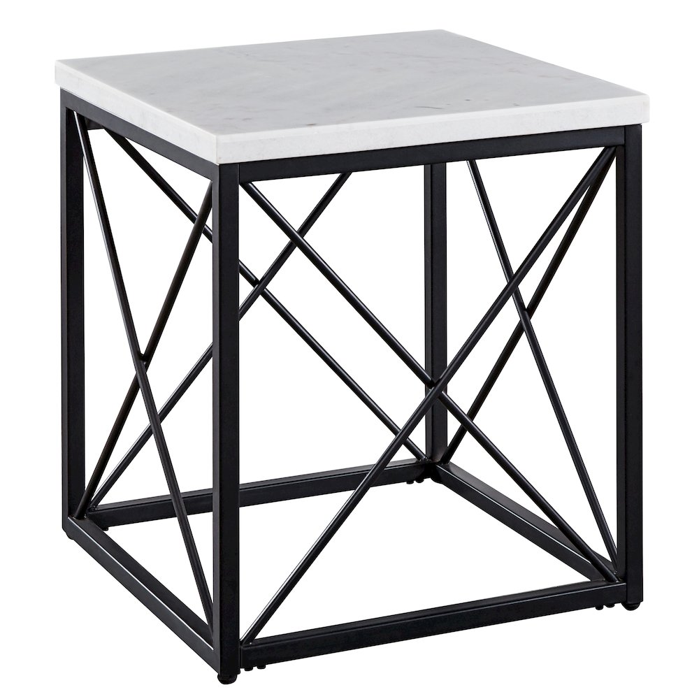 Skyler White Marble Top Square. Picture 4